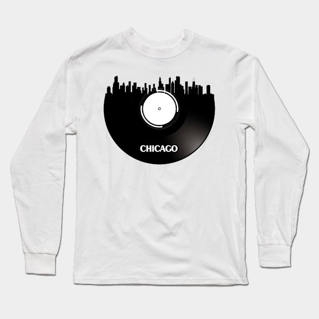 Chicago - USA Vinyl Long Sleeve T-Shirt by Ferrazi